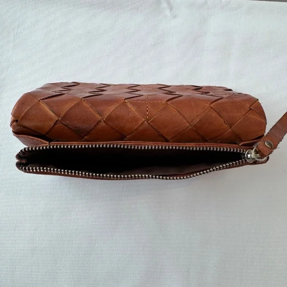 Vilenca Holland Cognac Brown Woven Leather Wallet - Super Soft! - Picture 8 of 11